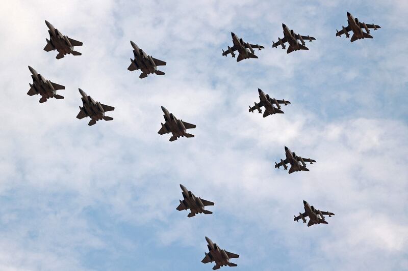 A fly-past by the Royal Saudi Air Force. 