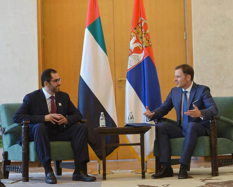 Dr Sultan Al Jaber, UAE Minister of State, met with Siniša Mali, Minister of Finance of Serbia, in Belgrade. Wam