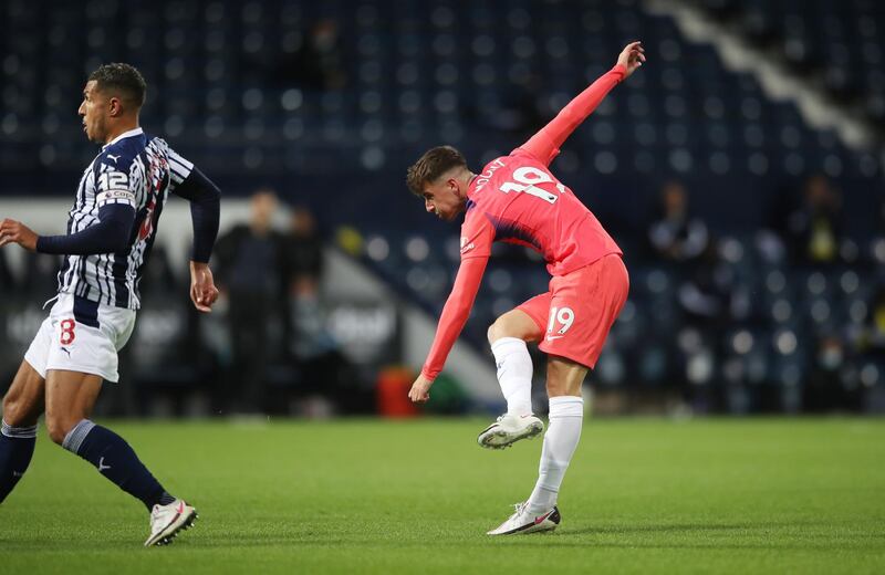 Chelsea's Mason Mount scores his team's first goal. Reuters