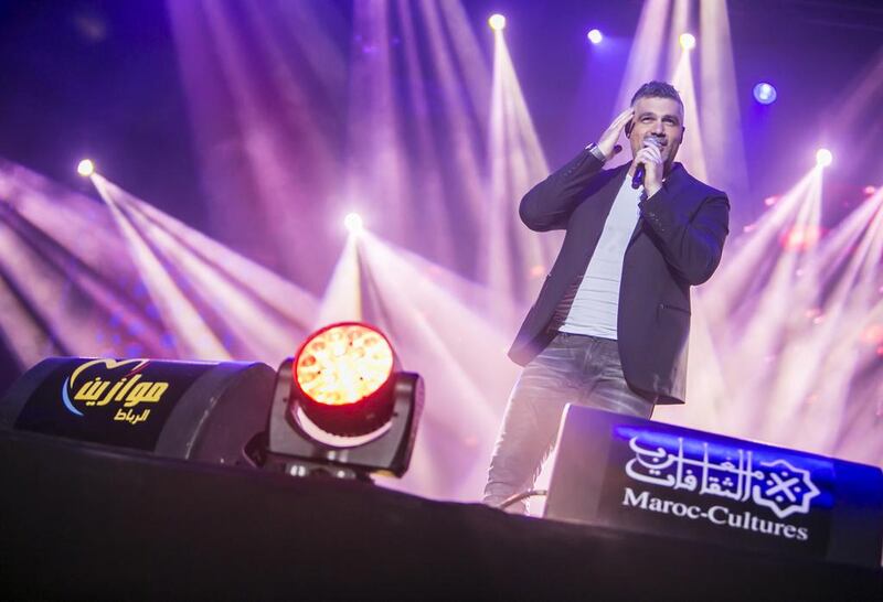 Lebanese singer Fares Karam, performing at the Mawazine Festival in Morocco, has faced criticism for his work from several quarters. Photo by Youness Hamiddine