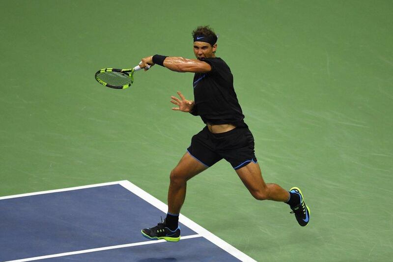Rafael Nadal in action against Andrey Kuznetsov at the US Open. Mike Hewitt / Getty Images / AFP
