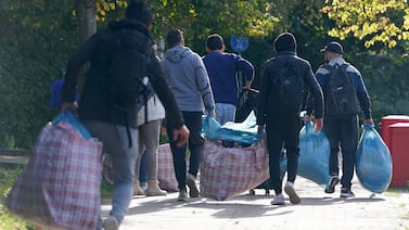 Syrians arrive in Hamburg, which like many German towns and cities, is struggling to accommodate large numbers of refugees. Getty Images