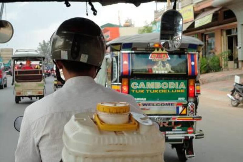 The "Tuk-Tuk Deluxe" can often beat other modes of transportation in crowded Phnom Penh. Photo by Effie-Michelle Metalidis