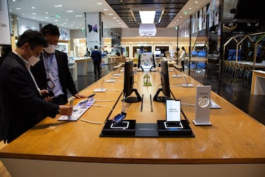 Samsung's first quarter sales rose 4.9 per cent year-on-year but were down 8.1 per cent from the previous quarter. EPA