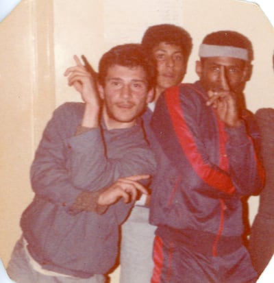 A teenaged Nakli with fellow members of the Damascus City Breakers. Spot the young Syrian-Palestinian actor Abdulmounem Amayri behind him. Photo: Laith Nakli