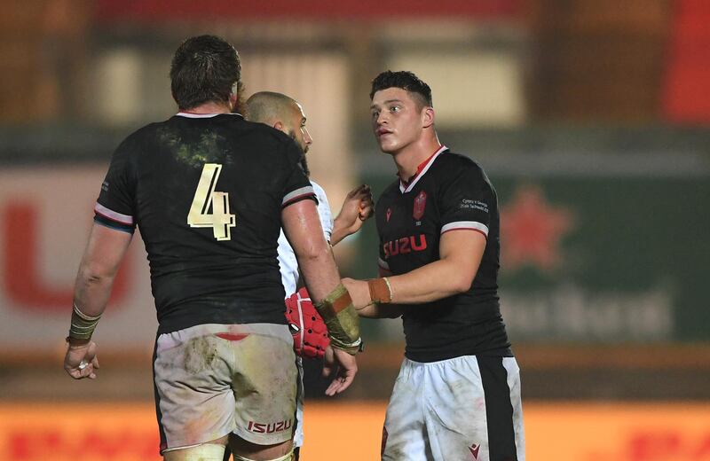 ames Botham after Wales' win in the Autumn Nations Cup against Georgia at Parc y Scarlets in Llanelli, Wales. Getty