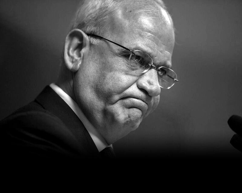 Saeb Erekat, the Palestinian Authority's chief negotiator, speaks at an Institute for National Security Studies forum in Tel Aviv, Israel on November 2, 2011. Reuters