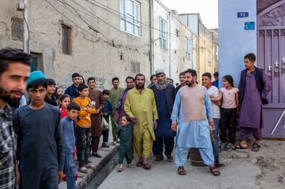 A group of musicians pose for a picture in Kharabat street. Photo: Asmaa Waguih