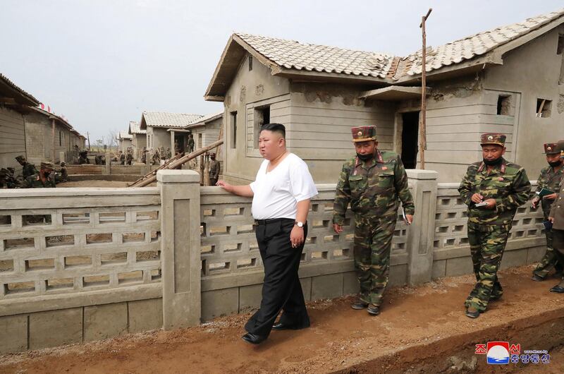 North Korea's leader Kim Jong Un inspects a flood-hit site in Taechong-ri, Unpha County, North Hwanghae Province, North Korea in this image released September 11, 2020 by North Korea's Korean Central News Agency. KCNA via REUTERS    ATTENTION EDITORS - THIS IMAGE WAS PROVIDED BY A THIRD PARTY. REUTERS IS UNABLE TO INDEPENDENTLY VERIFY THIS IMAGE. NO THIRD PARTY SALES. SOUTH KOREA OUT. NO COMMERCIAL OR EDITORIAL SALES IN SOUTH KOREA.