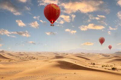 ActionFlight's hot-air balloon ride over Al Wadi desert in Ras Al Khaimah. Photo: ActionFlight
