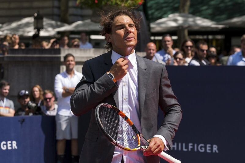 Rafael Nadal shown on Tuesday during a promotional tennis event in New York City. Lucas Jackson / Reuters