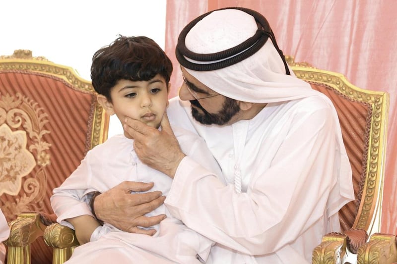 Sheikh Mohammed bin Rashid, Vice President and Ruler of Dubai, offers condolences to a family member of a soldier who was killed in Yemen on Friday in the line of duty. Wam