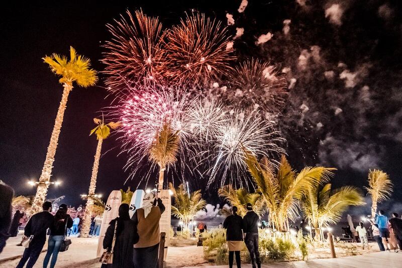 The fireworks at Jumeirah 1's La Mer beach will be on display at 9pm on the 18th and 19th and the following weekend. Courtesy La Mer
