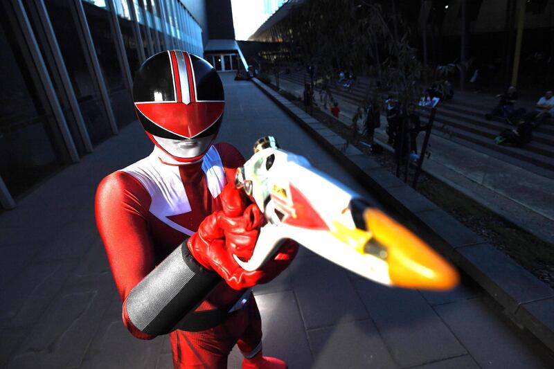 The red Power Ranger from the TV series Power Rangers.  EPA