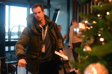 ABERDEEN, SCOTLAND - DECEMBER 20: Andy Murray of Scotland checks in prior to the Battle of the Brits at P&J Live Arena on December 20, 2022 in Aberdeen, Scotland. (Photo by Mark Runnacles / Getty Images for Battle of the Brits)