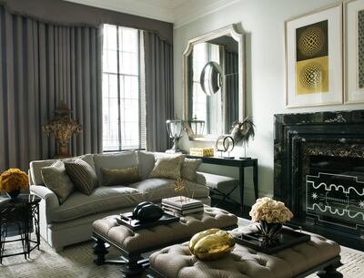 The elegant main reception room at the Portland Place townhouse combines style and comfort. Photo: Beauchamp Estates 