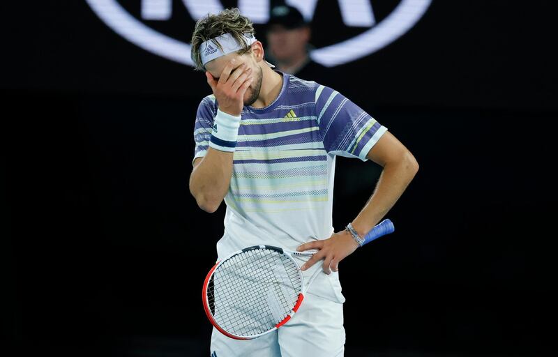 A frusutrated Dominic Thiem. AP