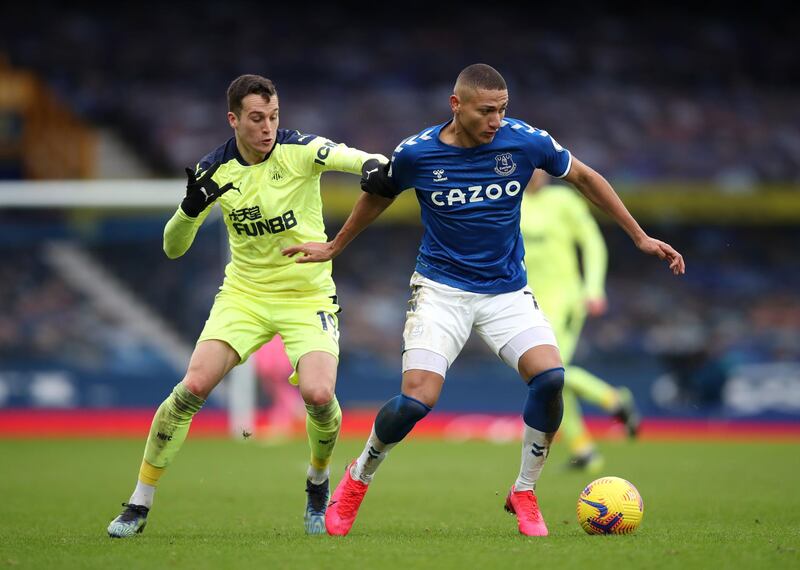 Richarlison – 5. Everton’s most dangerous attacking player was largely anonymous when they needed him to deliver. Getty Images