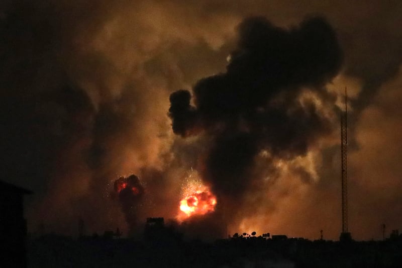 Israeli air strikes in the northern Gaza Strip. AP Photo