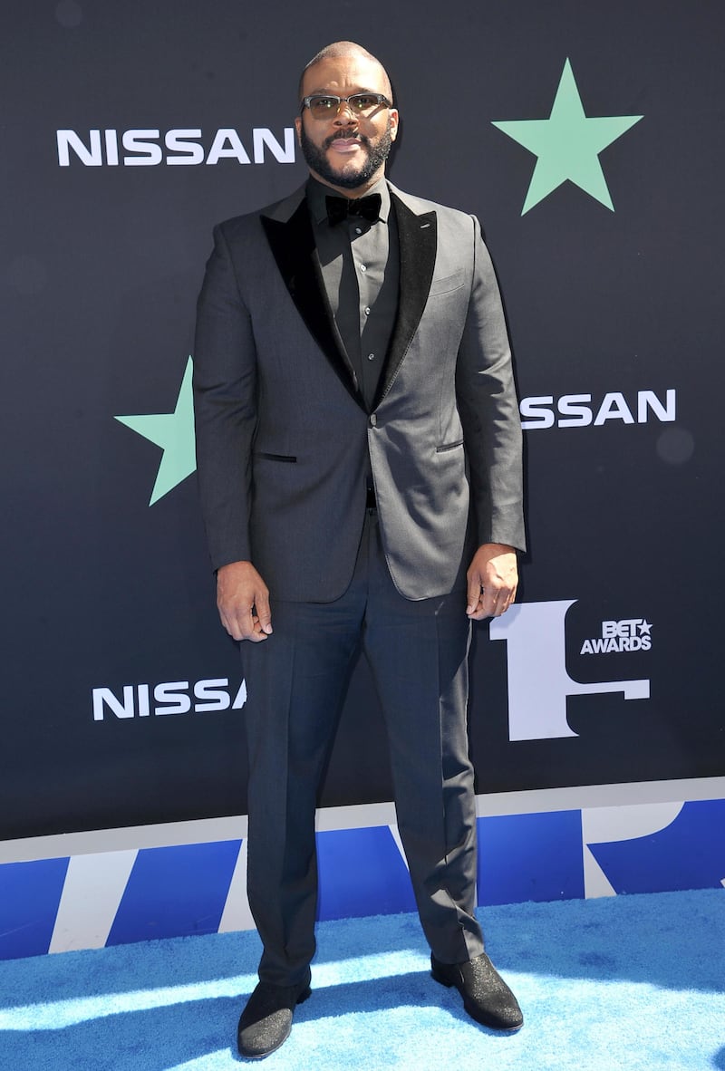 Tyler Perry arrives at the BET Awards on June 23, 2019, in Los Angeles. AP