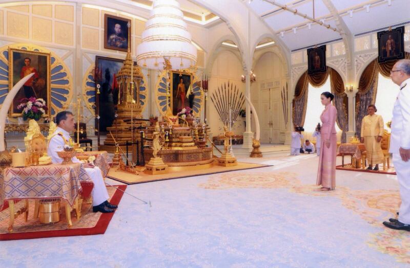 King Maha Vajiralongkorn and his consort Queen Suthida.