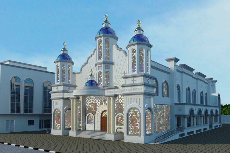 A 3D rendering of the new Dh25 million St George Orthodox Church, under construction in Abu Dhabi. Photo: St George's Church