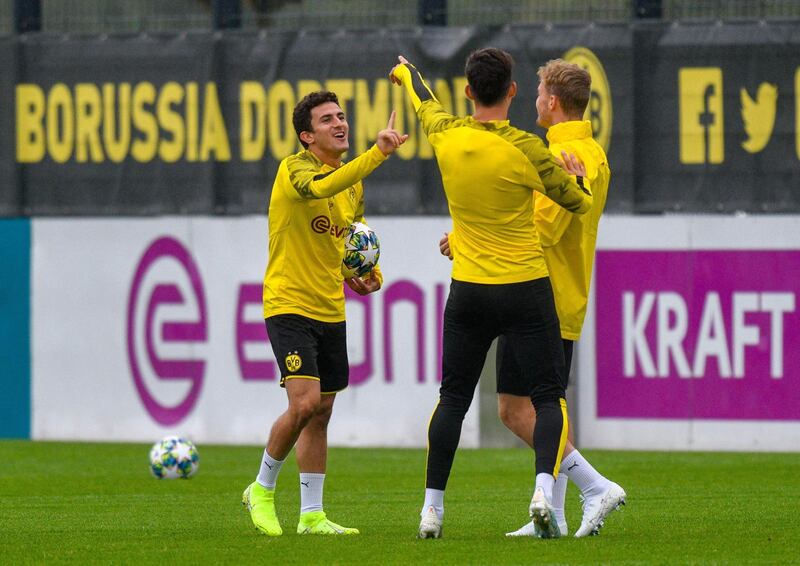 Dortmund's players take part in a training session. AFP