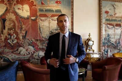 UEFA President Aleksander Ceferin talks during an interview at the end of European Club Association's (ECA) 20th General Assembly, in the organization's 10-year anniversary in Rome, Tuesday, March 27, 2018. (AP Photo/Alessandra Tarantino)