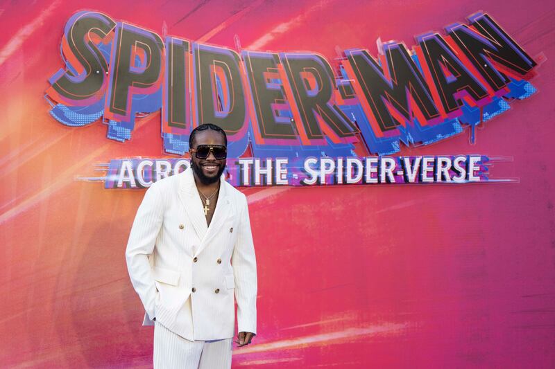 Shameik Moore at the Gala Screening of the film 'Spider Man: Across the Spider Verse' in London on June 1.  AP