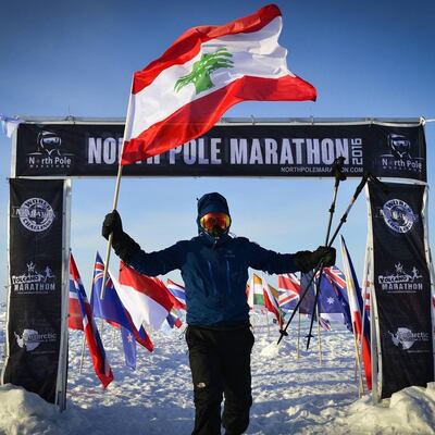 The Lebanese athlete ran the North Pole marathon in 2016. Photo: Dani Afiouni