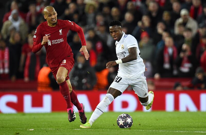 Fabinho 6: Some tough tackling from Brazilian midfielder but he and Henderson were made to look pedestrian against quality of Real’s movement on occasions. EPA