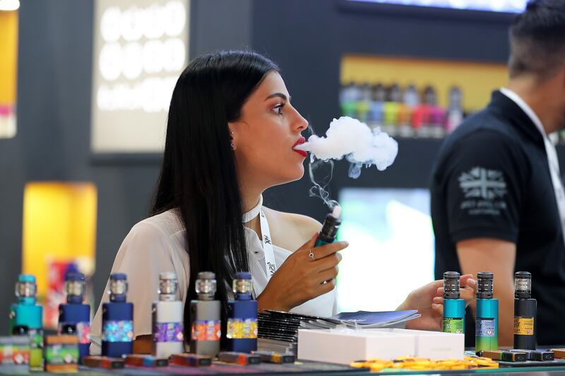 Vaping has grown in popularity across the world in recent years, including in the Emirates. Pawan Singh / The National