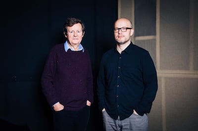 Cam Christiansen and David Hare, director and writer of Wall. Photo by Jennifer Rowsom