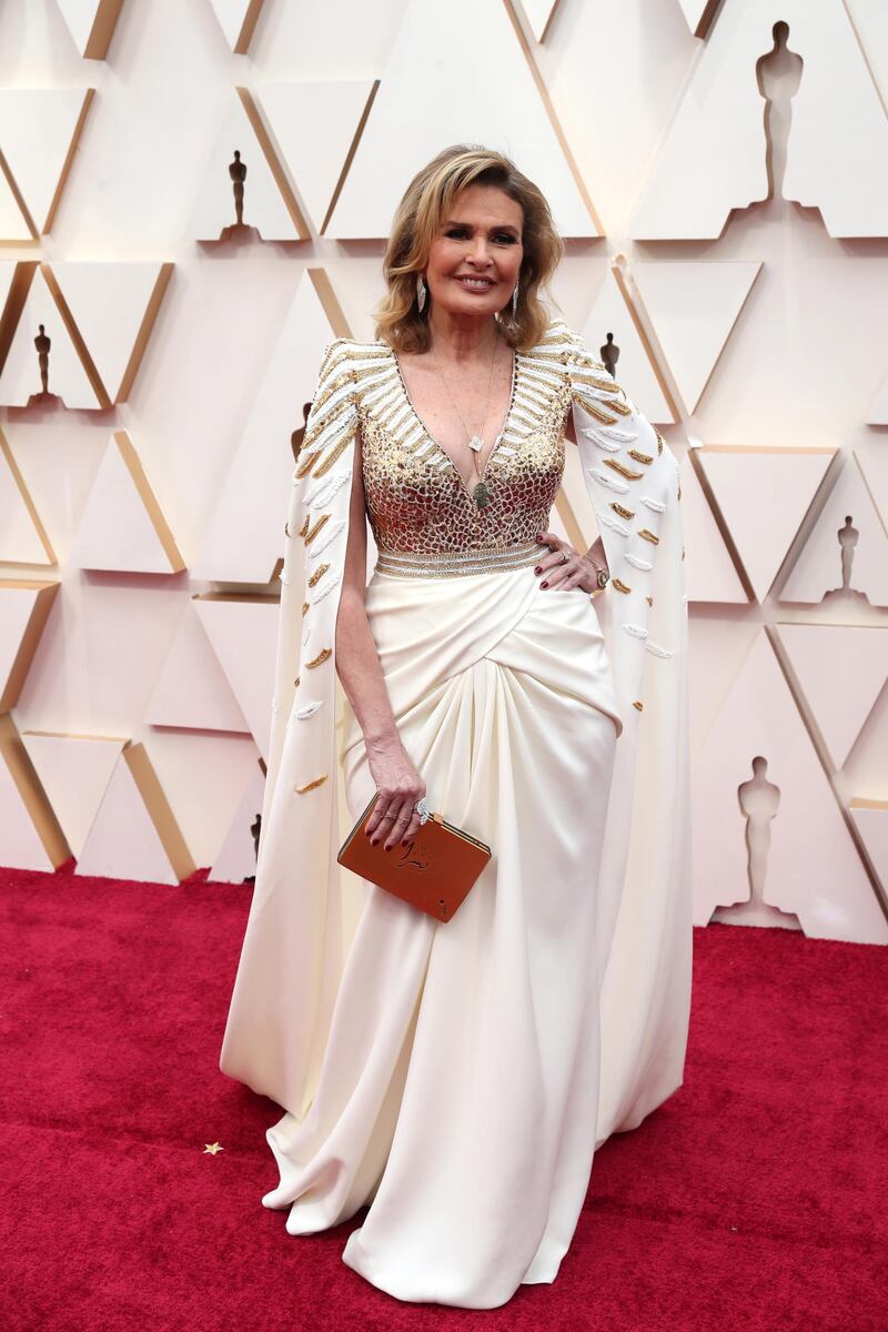 epa08207020 Yousra arrives for the 92nd annual Academy Awards ceremony at the Dolby Theatre in Hollywood, California, USA, 09 February 2020. The Oscars are presented for outstanding individual or collective efforts in filmmaking in 24 categories.  EPA/DAVID SWANSON