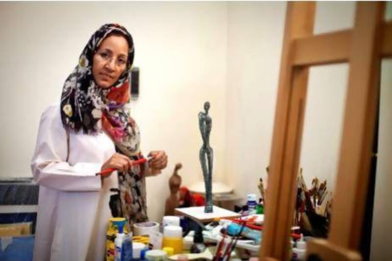 Najat Makki at her home studio in Dubai. Razan Alzayani / The National