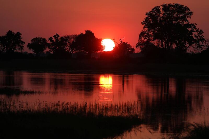 The sun sets over the Okavango Delta Reuters