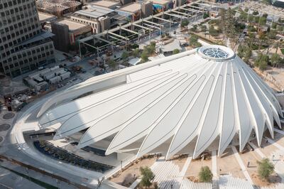The falcon-themed UAE pavilion. Photo: Abu Dhabi Media Office