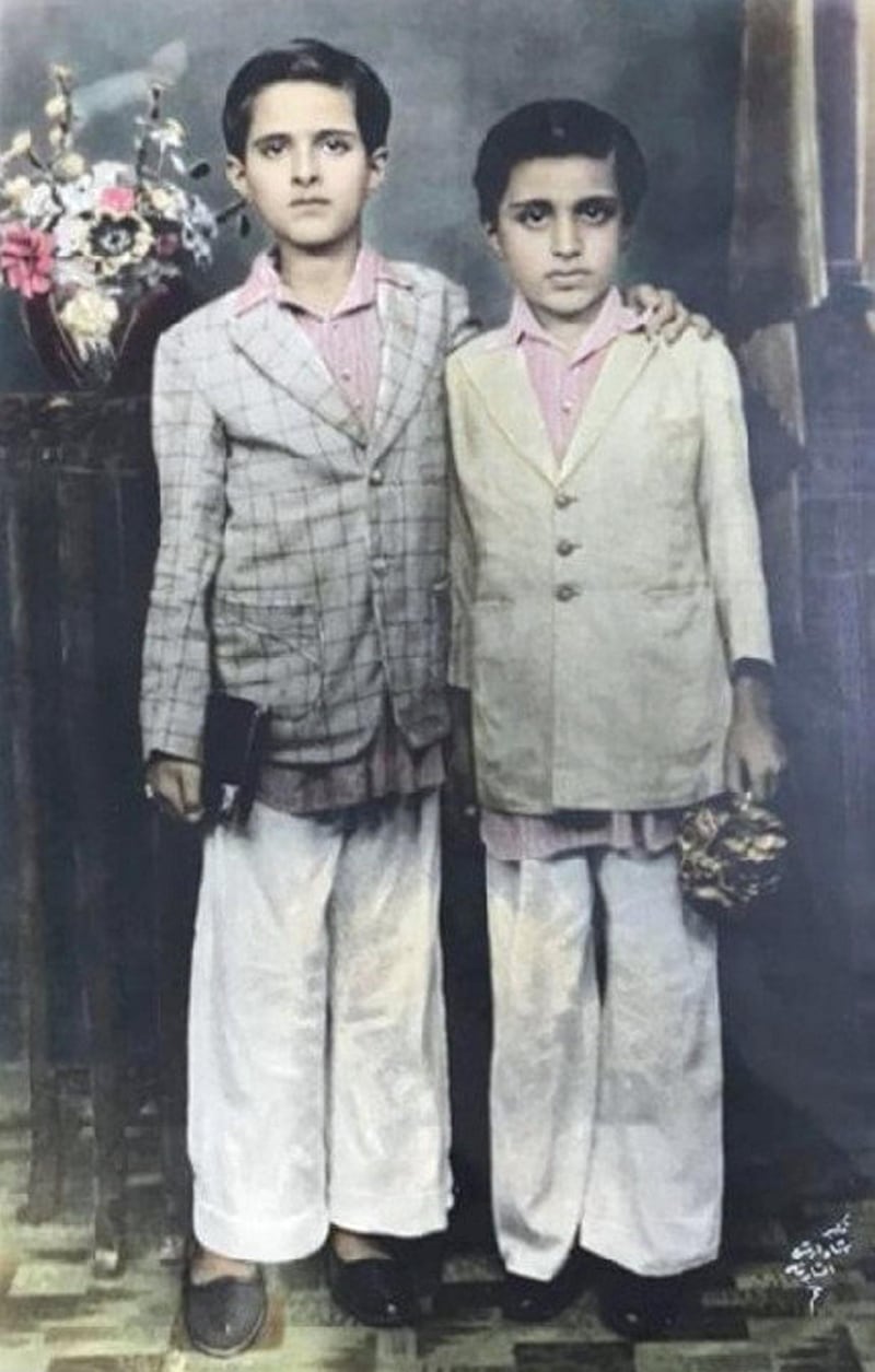 Saoud bin Khalid bin Khalid Al Qassimi (1939-2005), left, and his brother Dr Faisal Al Qassemi when they lived in Mumbai, India in the mid-1940s. Photo Courtesy: Sultan Sooud Al Qassemi.

