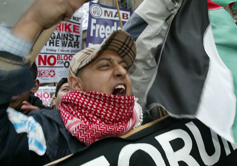 Anti-war demonstrators in London.