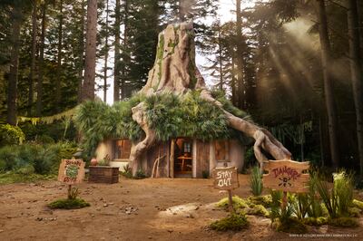 Shrek’s Swamp has been recreated for a one-off stay on Airbnb. Photo: Airbnb / Dreamworks / Alix Macintosh