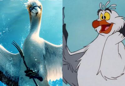 Scuttle in Disney's live-action remake versus the 1989 animation. Photos: Disney