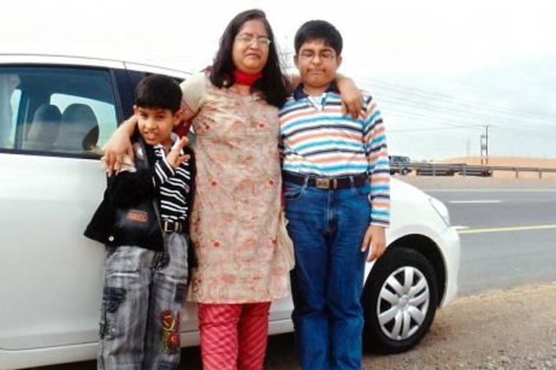 Prakhar (on right) with his mother Monika and brother Kushagra during a holiday to Ras Al Khaimah in 2006.

Courtesy of Saini family