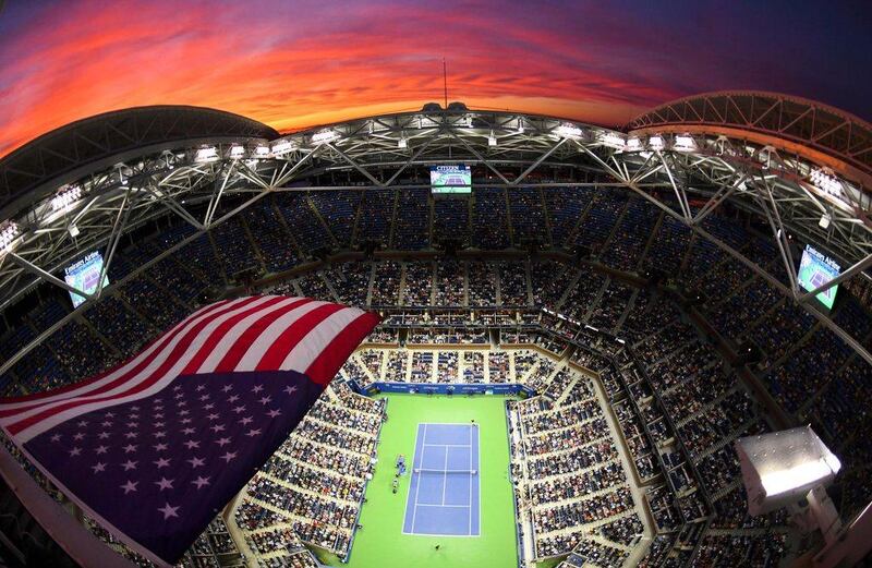 A general view of Arthur Ashe Stadium during the match between Rafael Nadal and Andrey Kuznetsov. Robert Deutsch / USA Today Sports
