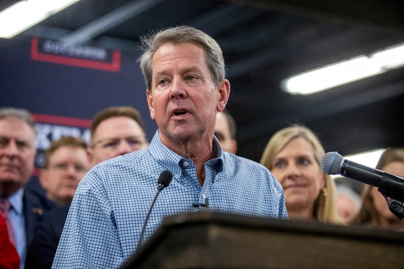 Georgia Governor Brian Kemp during a visit to a gun shop in Smyrna as he pushes for a new state law to loosen requirements to carry a handgun in public. Reuters