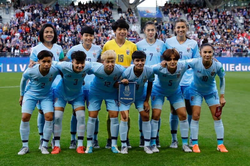 The Thailand team before their match against the USA. AFP