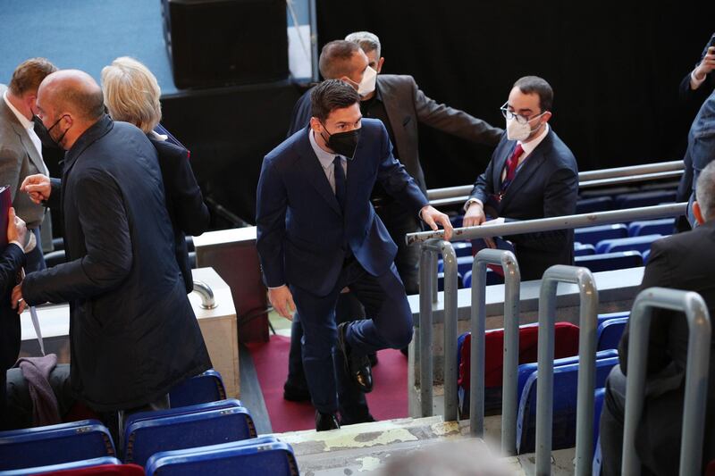Lionel Messi arrives at the ceremony. Reuters