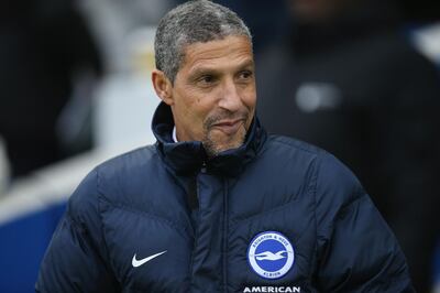 BRIGHTON, ENGLAND - FEBRUARY 03: Chris Hughton, Manager of Brighton and Hove Albion looks on prior to the Premier League match between Brighton and Hove Albion and West Ham United at Amex Stadium on February 3, 2018 in Brighton, England. (Photo by Steve Bardens/Getty Images)
