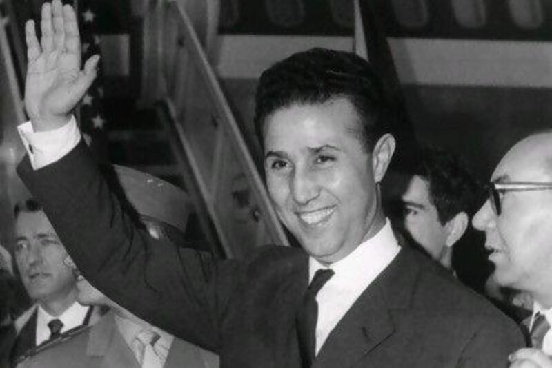 Ahmed Ben Bella, the first president of independent Algeria, waves to crowds in Algiers in 1965. Ben Bella died in the capital on Wednesday, aged 96.