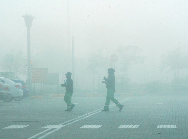 Abu Dhabi, United Arab Emirates, January 16, 2021.  Foggy morning at Khalifa City, Abu Dhabi.
Victor Besa/The National
Section:  NA
Reporte: