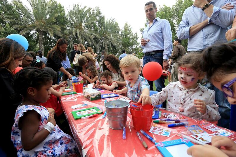 The first students of Cranleigh Abu Dhabi met with staff and their future classmates on Saadiyat Island during the prestigious school's first major event. Ravindranath K / The National